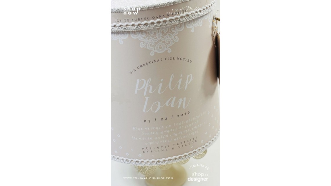 Trusou de botez brodat unisex, pentru fete sau baieti, Tres Chic Lace 30